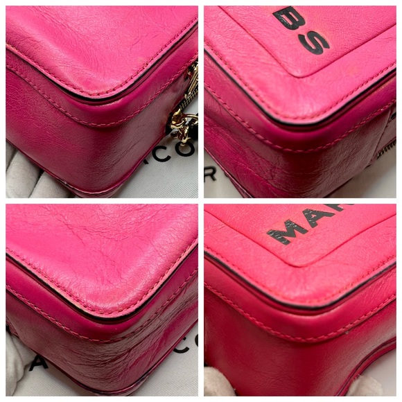 EUC Marc Jacobs Diva Pink Distressed Leather The Box 23 Crossbody Bag - Picture 17 of 17